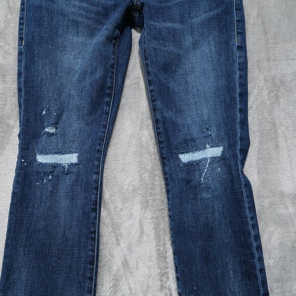 Cabi Jeans Womens 2 Blue Button Fly Straight Distressed Boho Chic Retro Preppy - Picture 3 of 16
